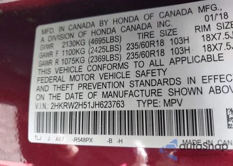 2018 Honda Cr-V Ex from USA, damaged, VIN 2HKRW2H51JH623763